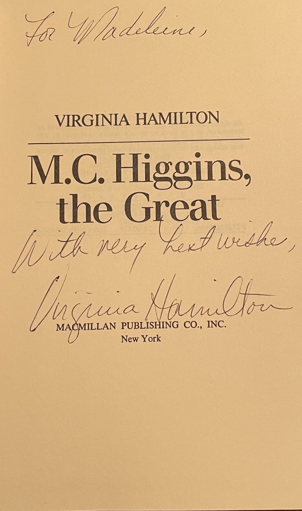 Item #14696 M.C. HIGGINS, THE GREAT. Virginia Hamilton.